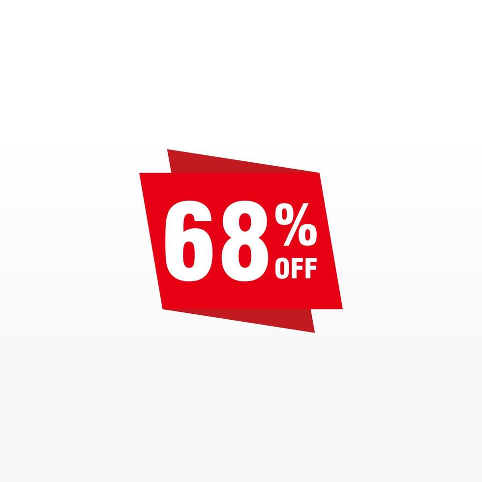 68 discount, Sales Vector badges for Labels, , Stickers, Banners, Tags, Web Stickers, New offer. Discount origami sign banner.