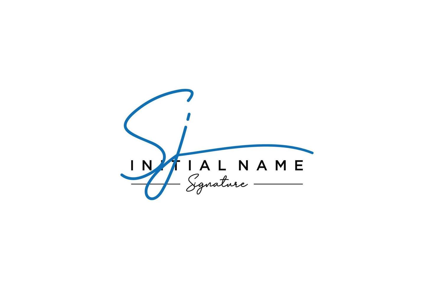 Initial SJ signature logo template vector. Hand drawn Calligraphy lettering Vector illustration.