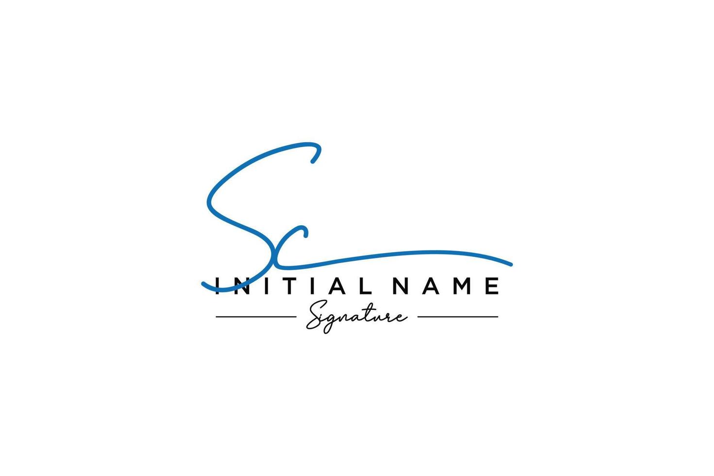 Initial SC signature logo template vector. Hand drawn Calligraphy lettering Vector illustration.