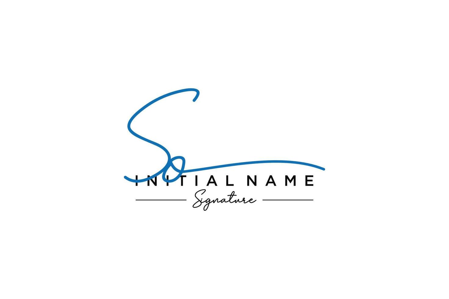 Initial SO signature logo template vector. Hand drawn Calligraphy lettering Vector illustration.