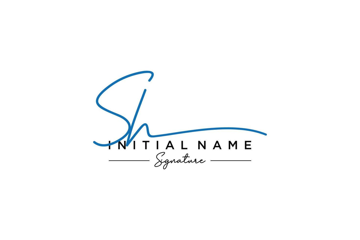 Initial SH signature logo template vector. Hand drawn Calligraphy lettering Vector illustration.