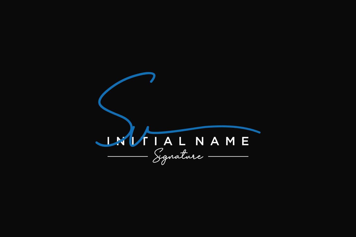Initial SV signature logo template vector. Hand drawn Calligraphy lettering Vector illustration.