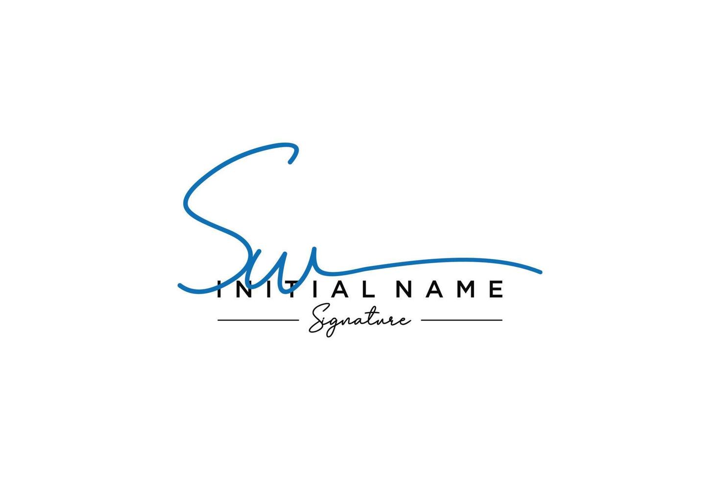 Initial SW signature logo template vector. Hand drawn Calligraphy lettering Vector illustration.