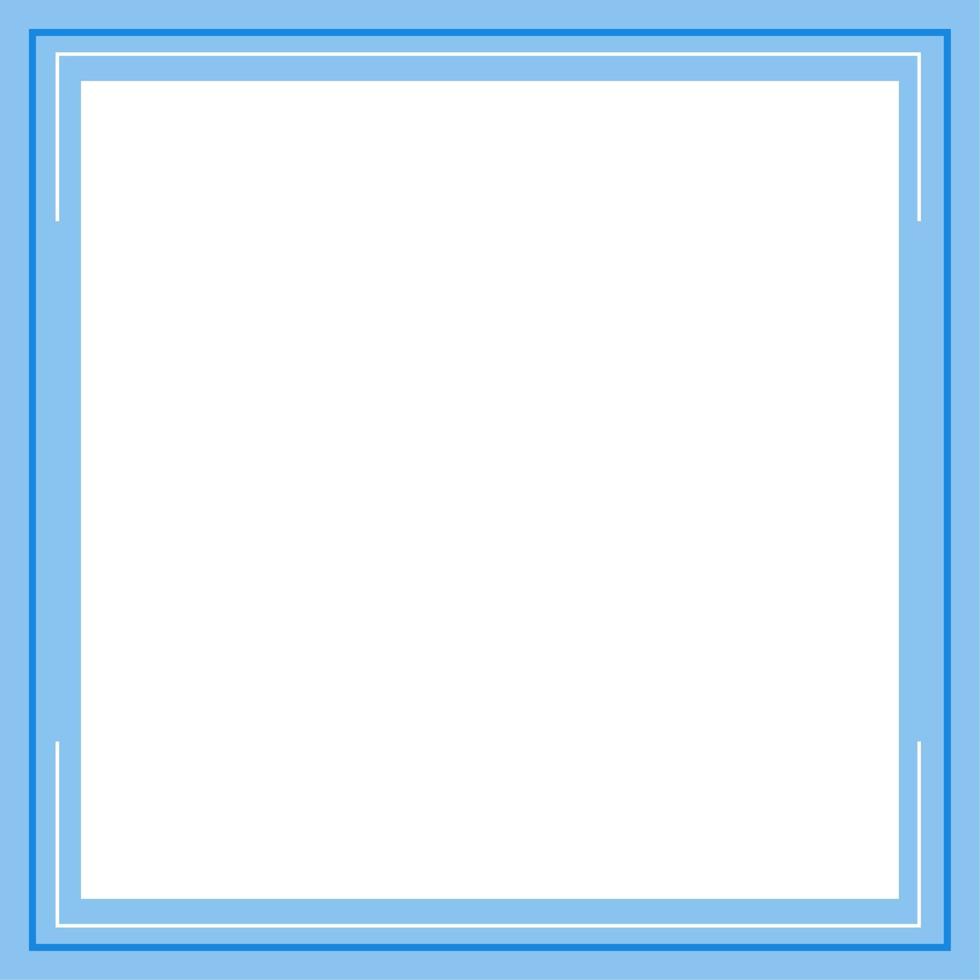Blue and white square background color with stripe line shape. Suitable for social media post and web internet ads. Template layout. Frame, boarder for text, picture, advertisement. Empty space. vector