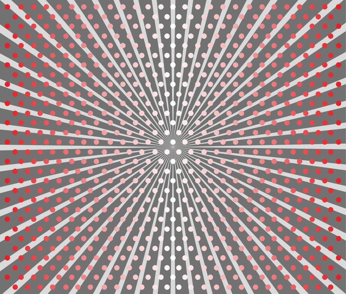 fondo de zoom de medio tono con estilo gris con puntos rojos y líneas blancas. vector