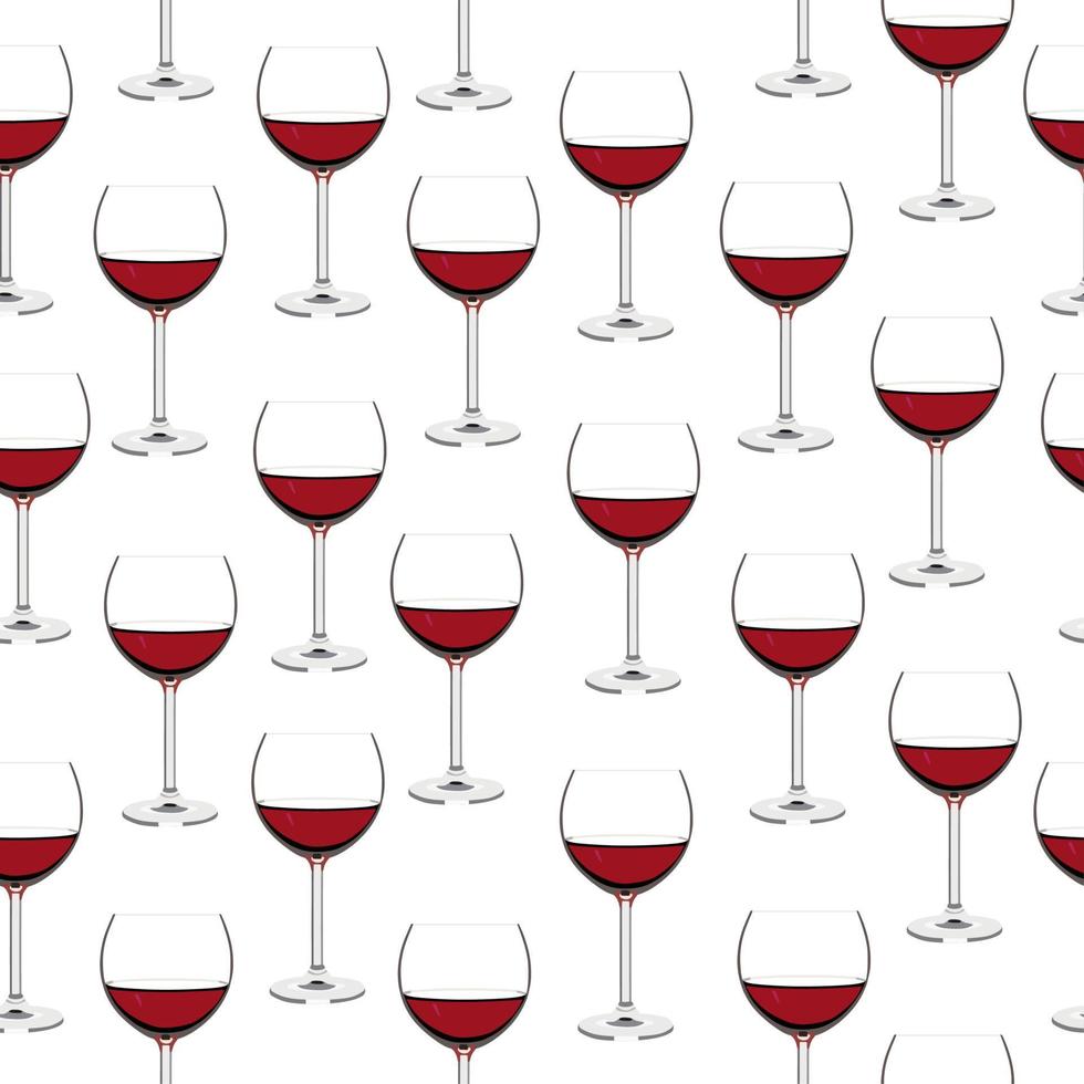 Glass of red wine seamless pattern. Alcohol. vector