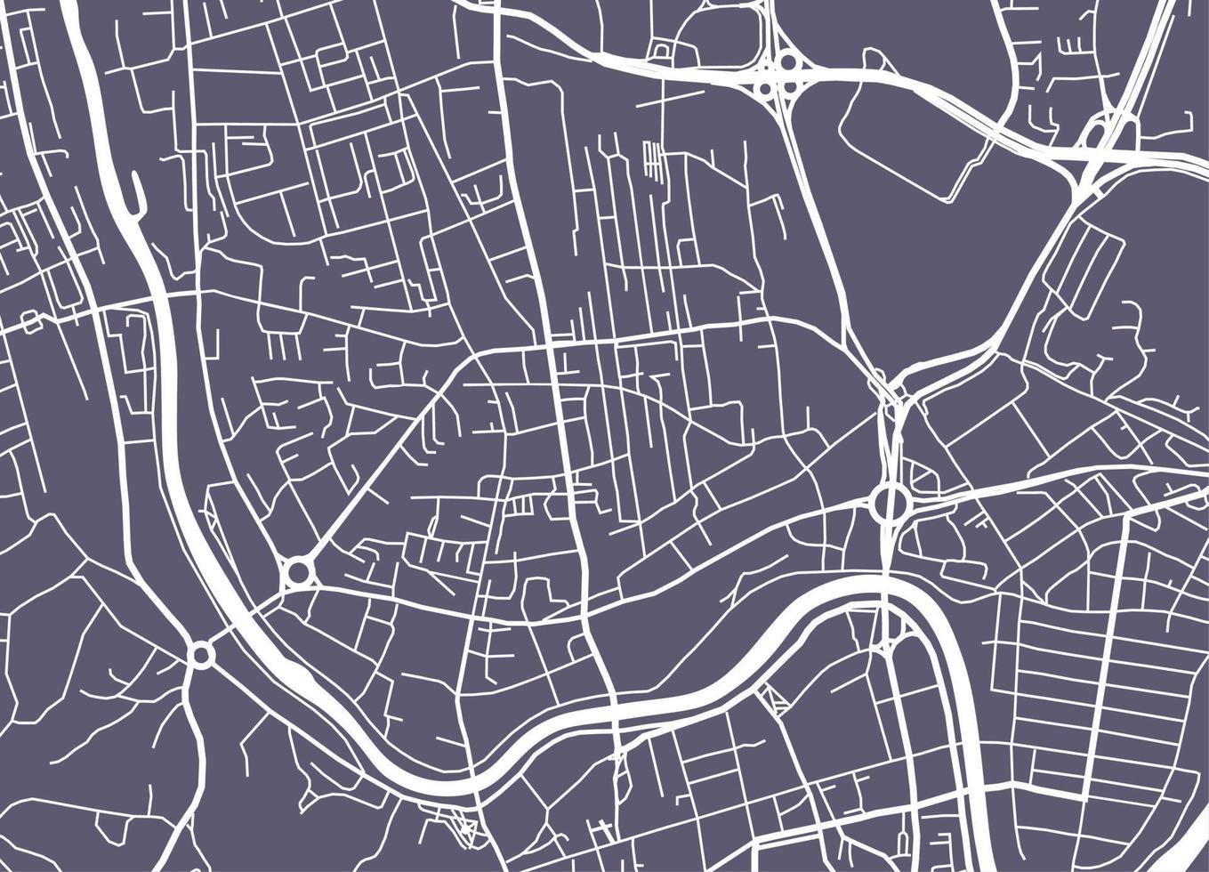 mapa de navegación de la ciudad abstracta con río y calles vector