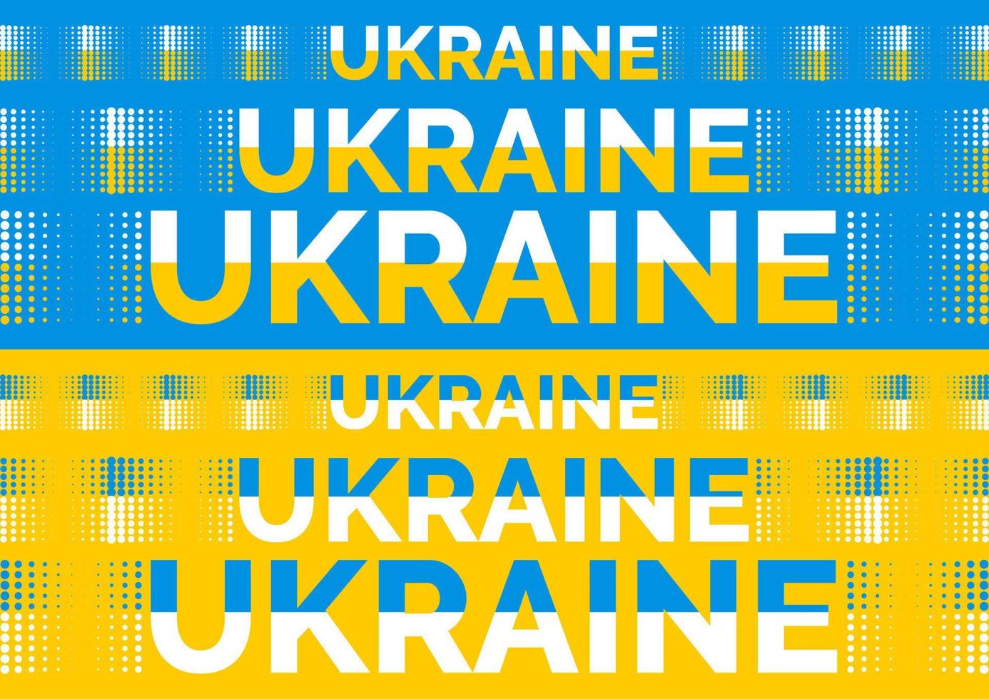 Ukrainian flag with words Ukraine and dots. Doted ribbons. Pattern, poster, post, banner, print. Protest, parade. vector