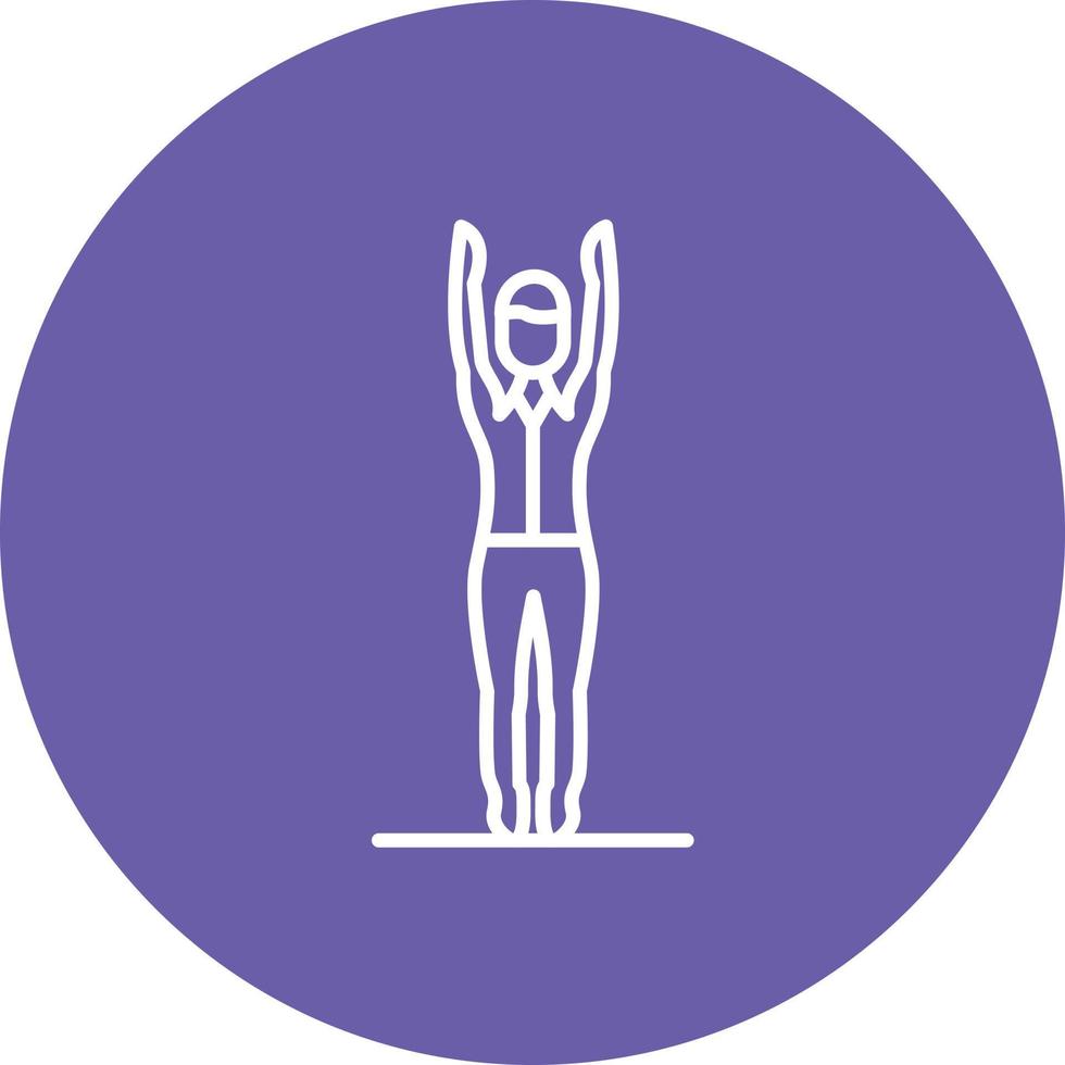 Stretching Arms Line Circle Background Icon vector