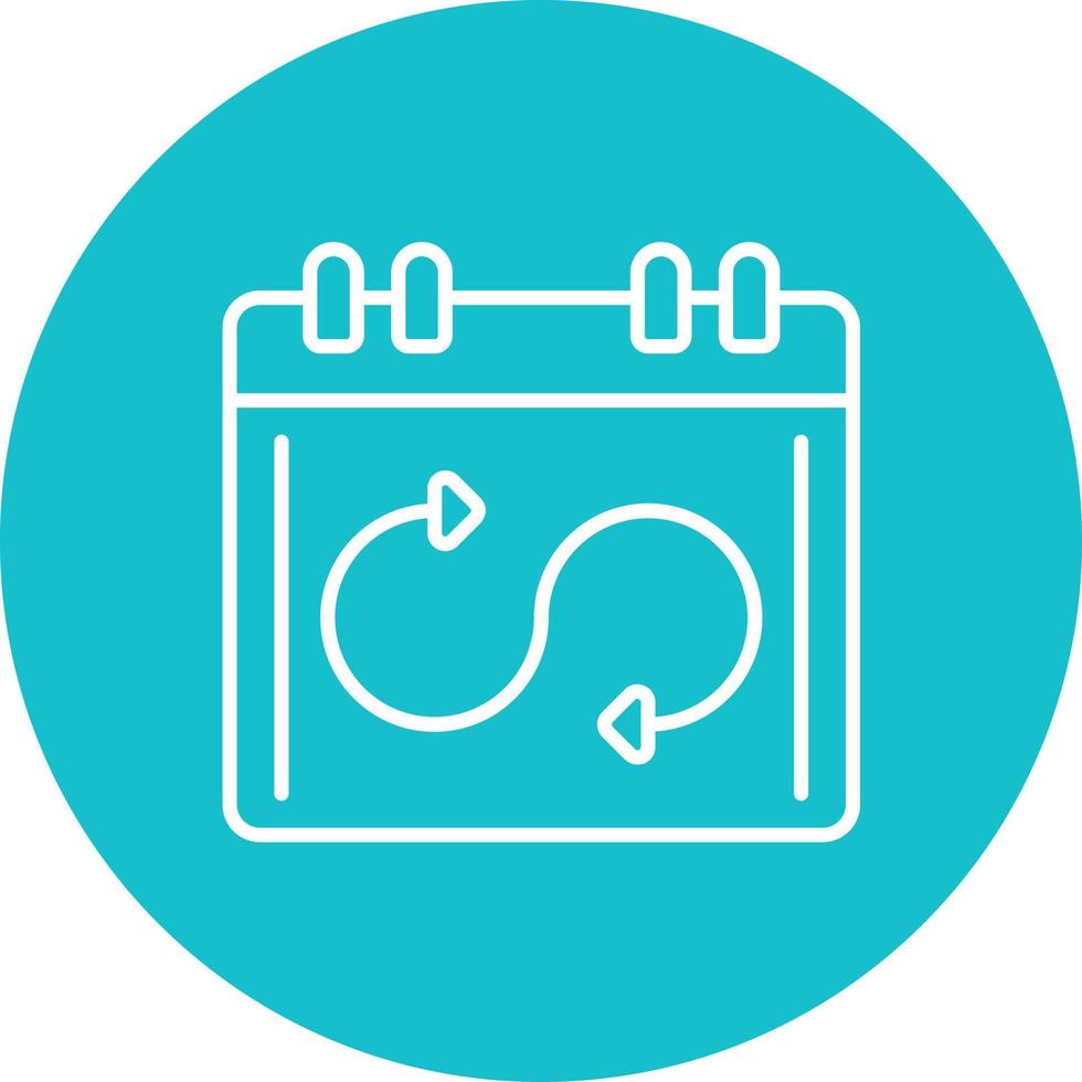 Flexible Schedule Line Circle Background Icon vector