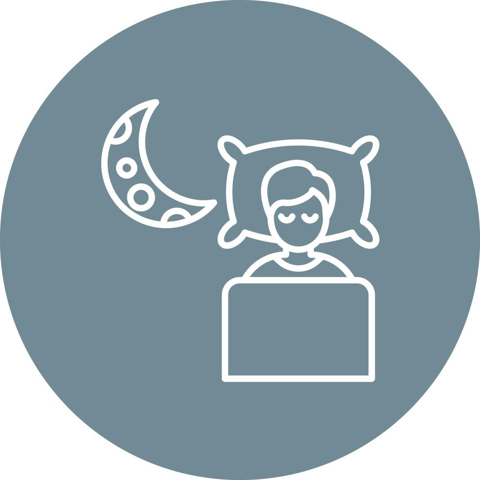 Sleeping Line Circle Background Icon vector
