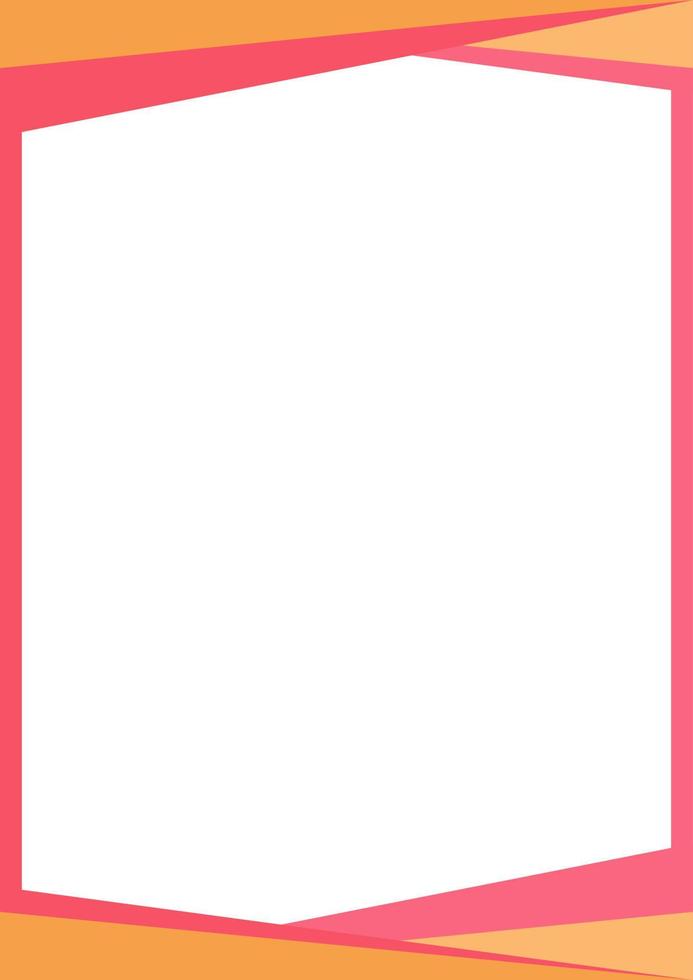 Triángulos de color naranja, rosa y blanco con forma de línea de rayas. adecuado para publicaciones en redes sociales y anuncios web en Internet. diseño de plantilla. marco, frontera para texto, imagen, publicidad. espacio vacio. vector