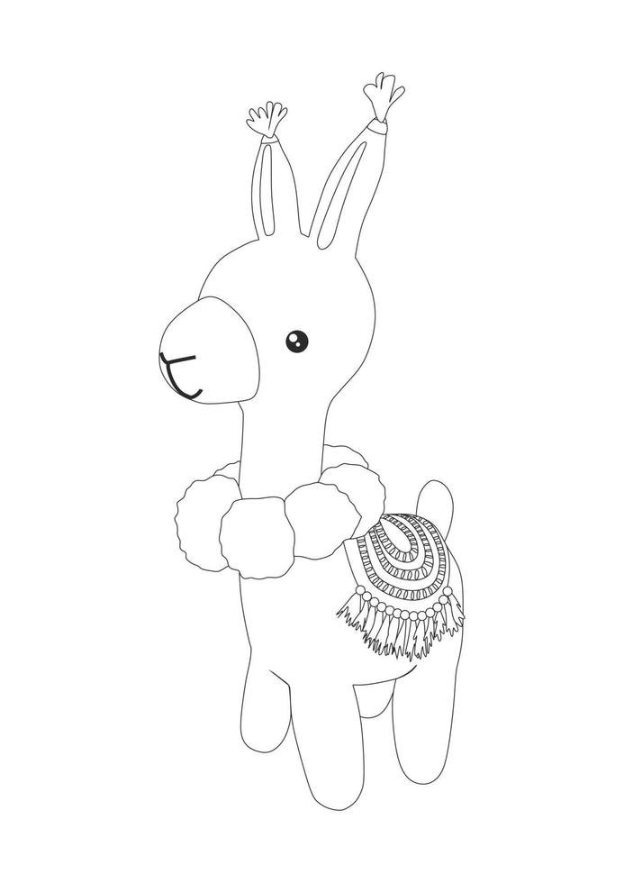 Coloring page vector, blank printable design for children to fill in. vector