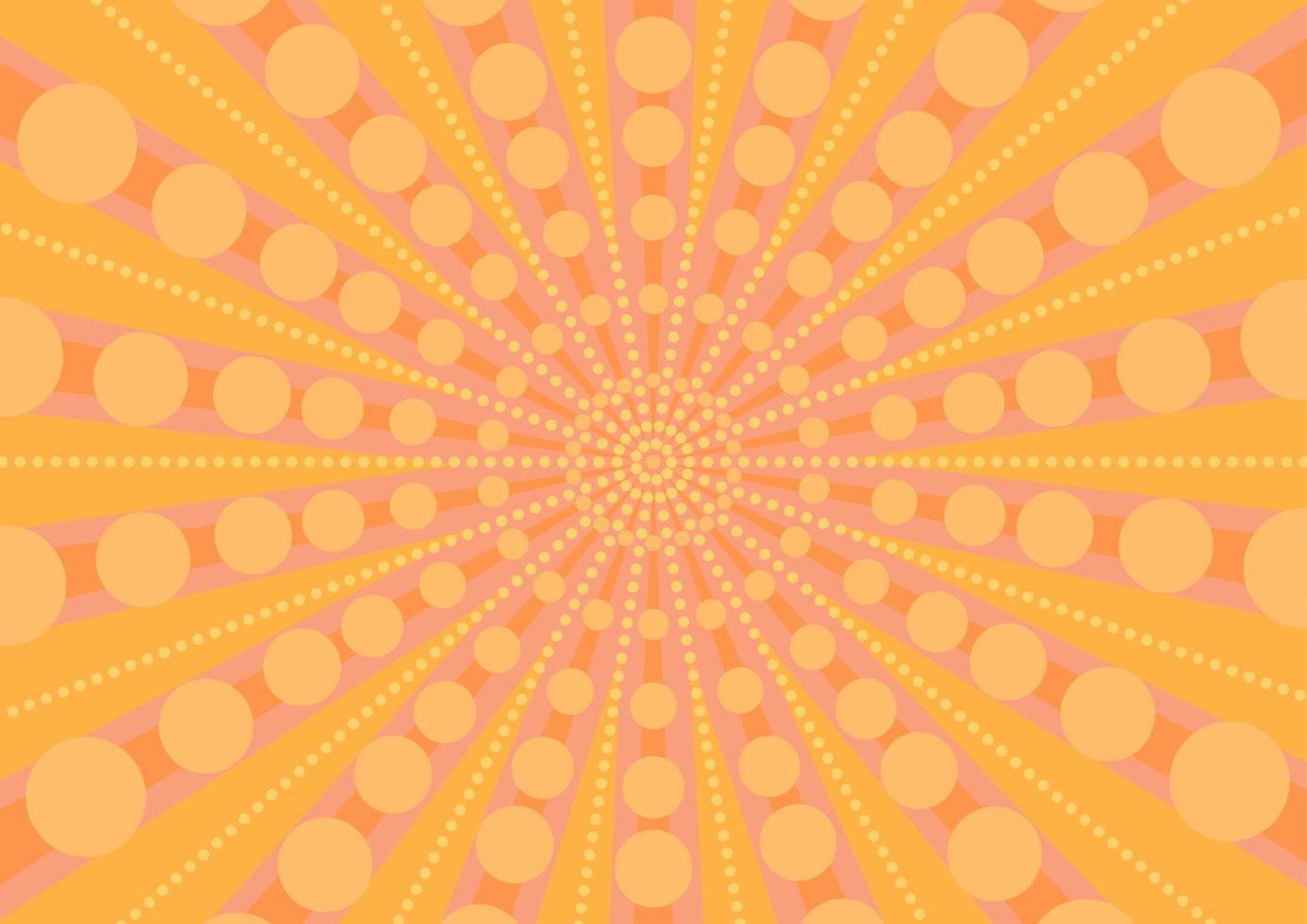 Abstract orange background with dynamic lines and halftone dots. Optical illusion. vector