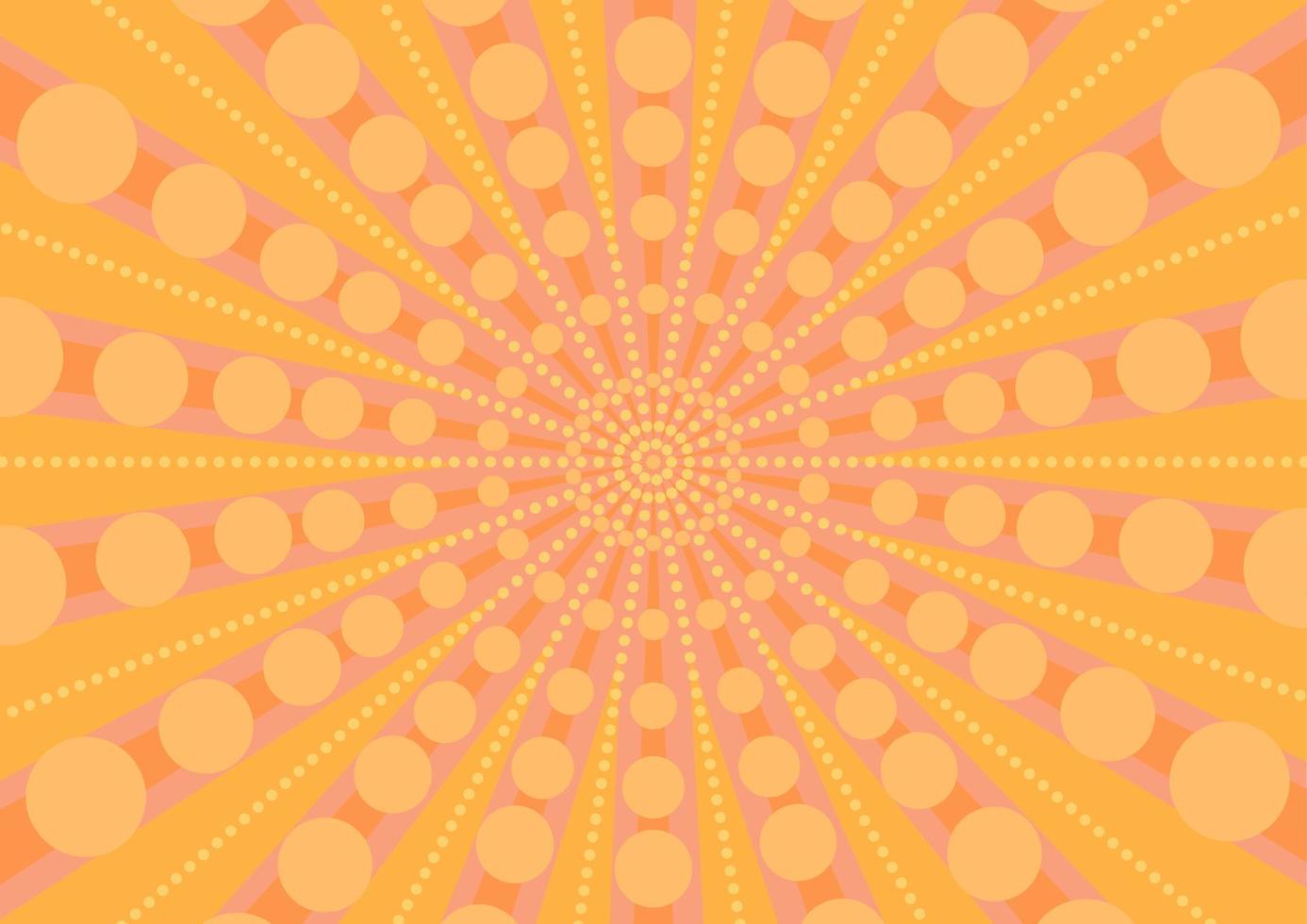 Abstract orange background with dynamic lines and halftone dots. Optical illusion. vector