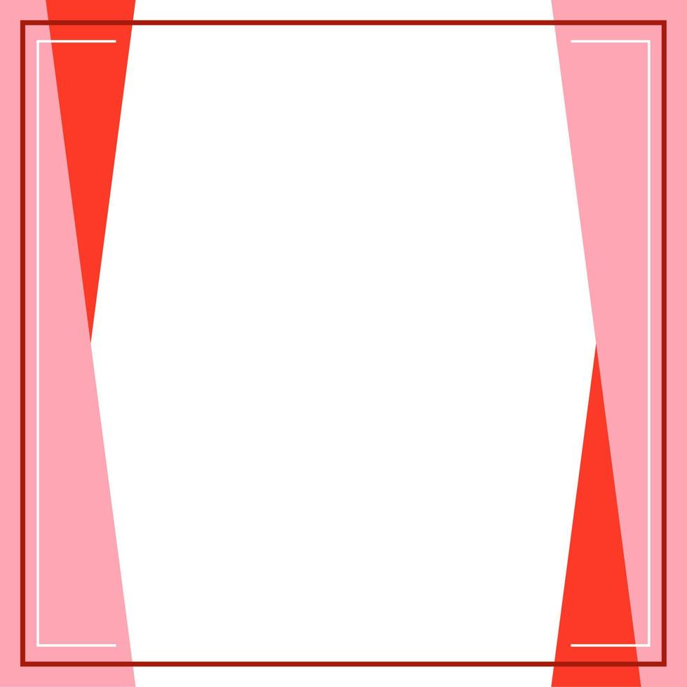 Red, pink and white background color with stripe line shape. Suitable for social media post and web internet ads. Template layout. Frame, boarder for text, picture, advertisement. Empty space. vector