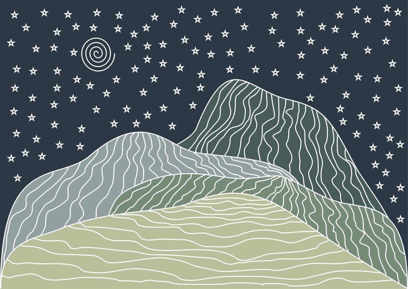 fondo de paisaje de arte de línea de onda. patrón de diseño de banner de montañas abstractas. vector