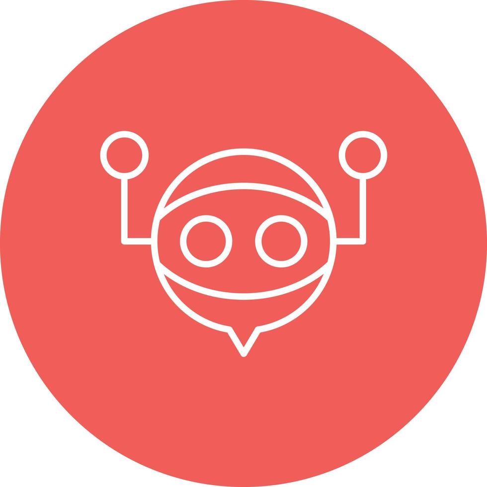 Virtual Assistant Line Circle Background Icon vector