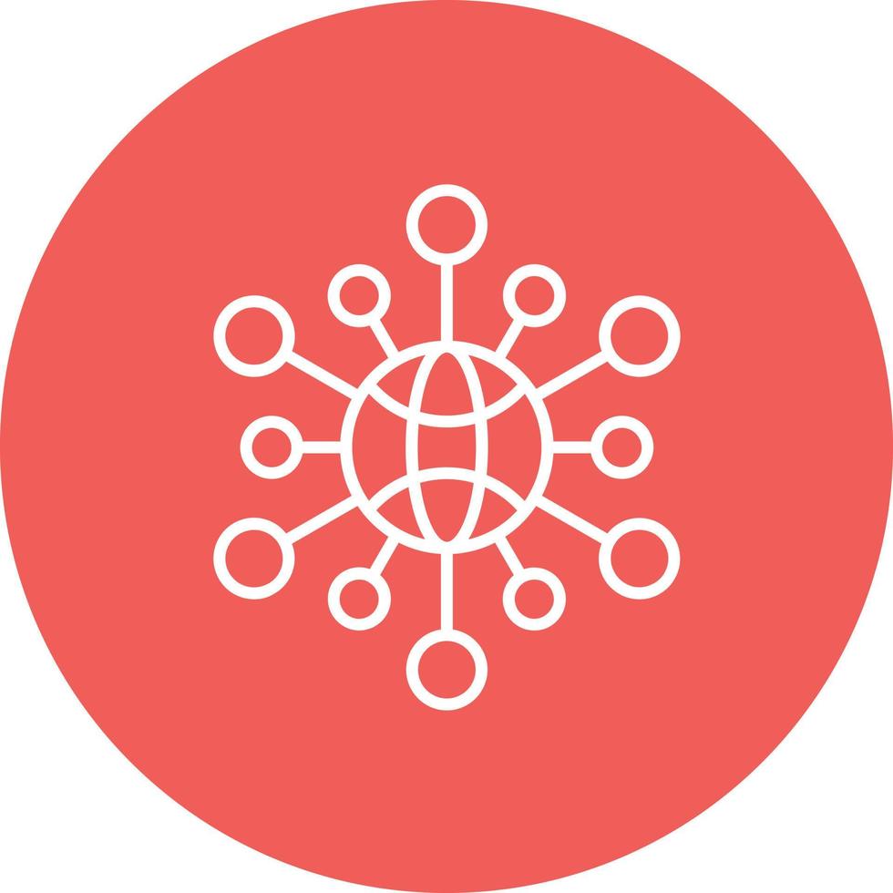 Neural Network Line Circle Background Icon vector