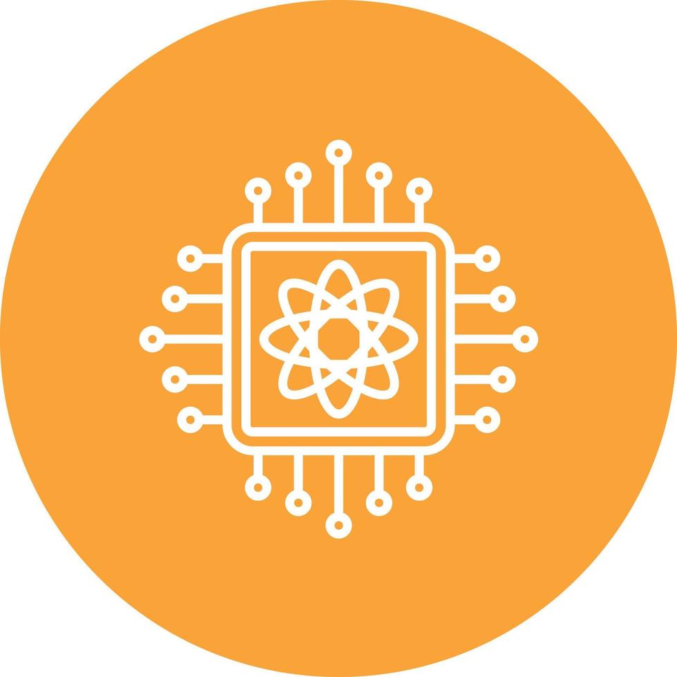 Quantum Technology Line Circle Background Icon vector