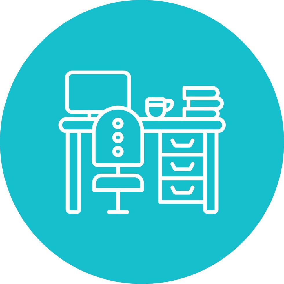Workspace Line Circle Background Icon vector