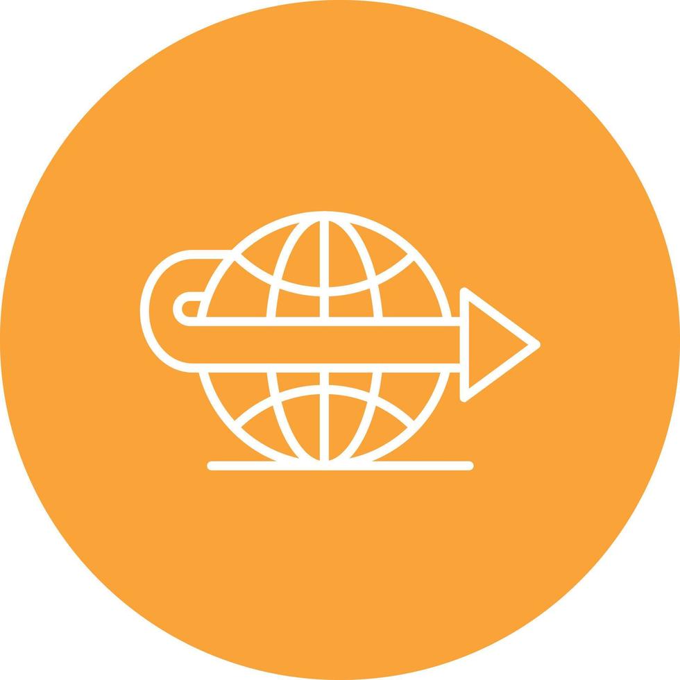 Moving Forward Line Circle Background Icon vector
