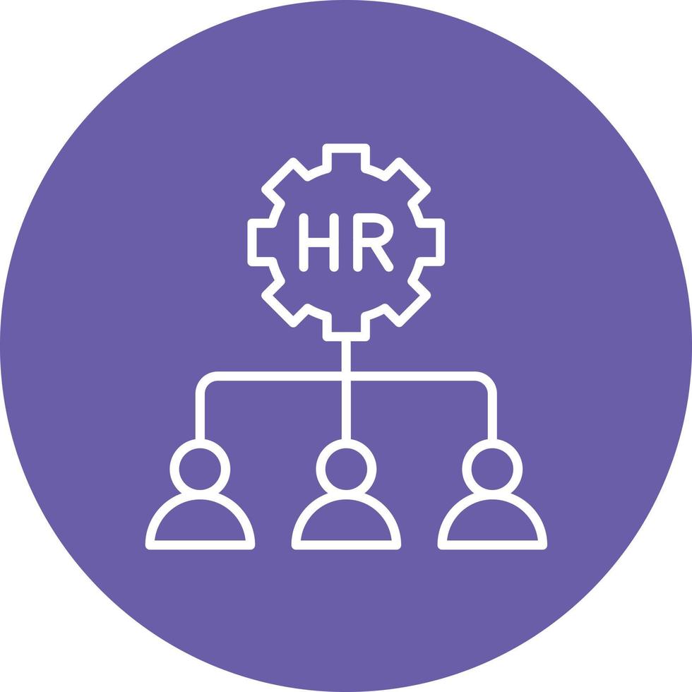 Human Resources Line Circle Background Icon vector