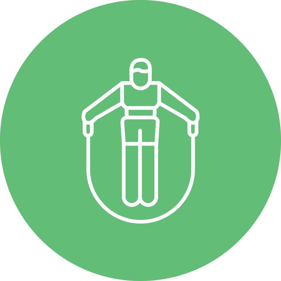 Person skipping rope Line Circle Background Icon vector