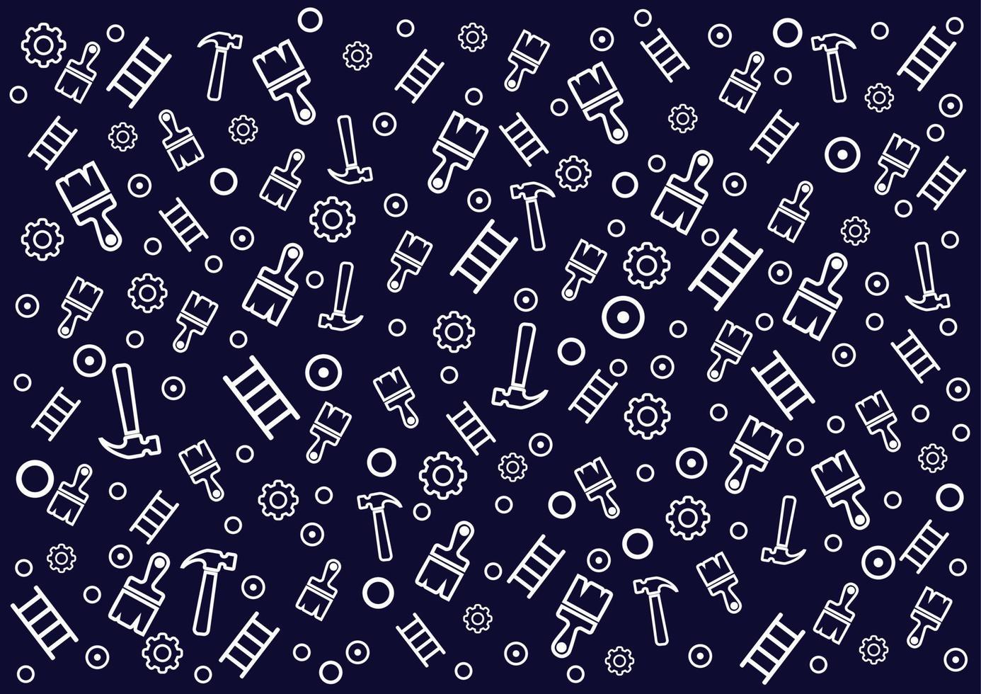 Repair icons vector illustration creative graphic design background. Dark blue backdrop. White symbols.