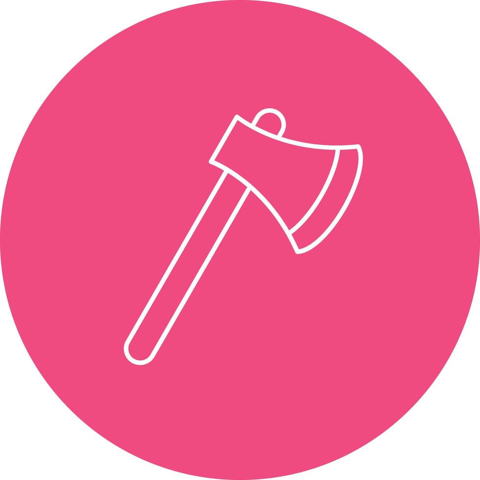 Axe Line Circle Background Icon vector