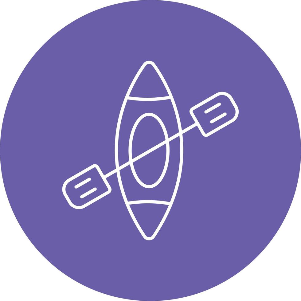 Kayak Line Circle Background Icon vector