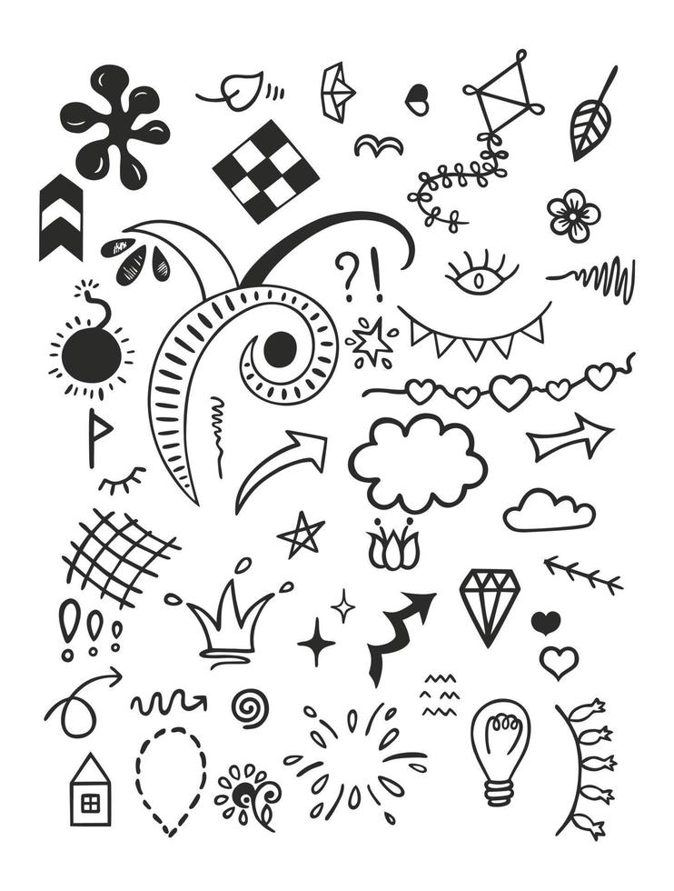 Creative art doodles hand drawn Design illustration. Black and white. vector