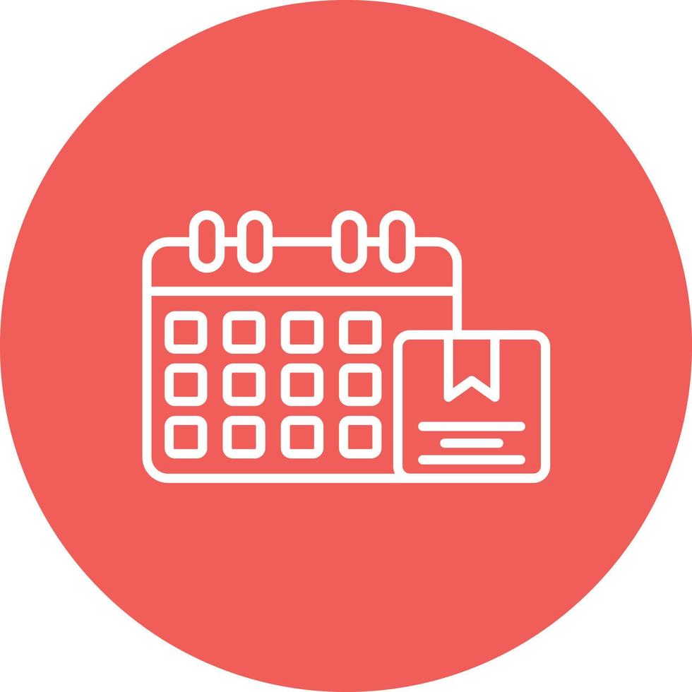 Calendar Line Circle Background Icon vector