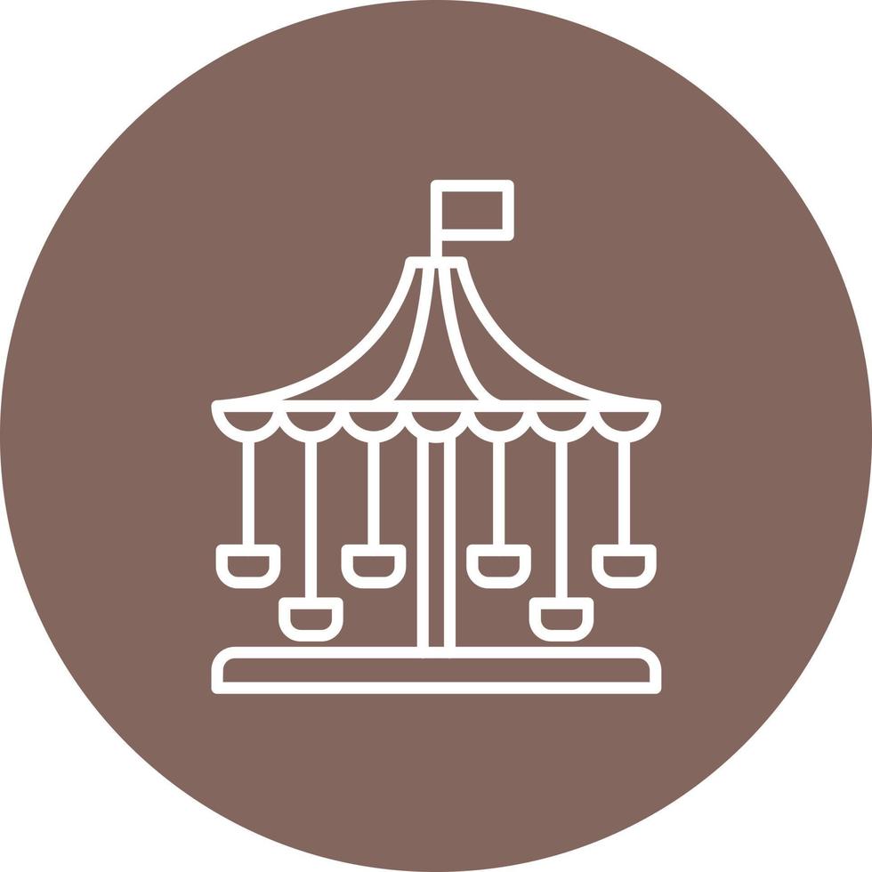 Merry Go Round Line Circle Background Icon vector