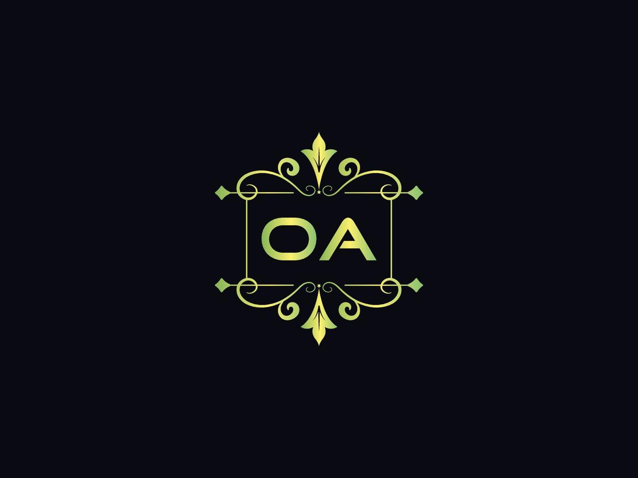 Typography Oa Luxury Logo, Colorful Oa Letter Logo Icon vector