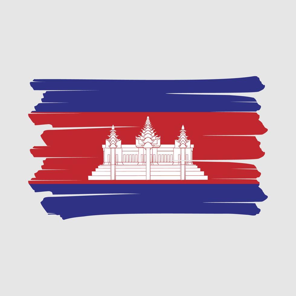 cepillo de bandera de camboya vector