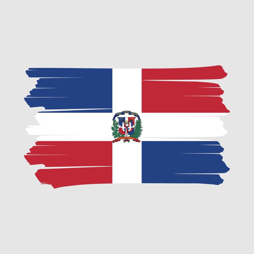 pincel de bandera de república dominicana vector