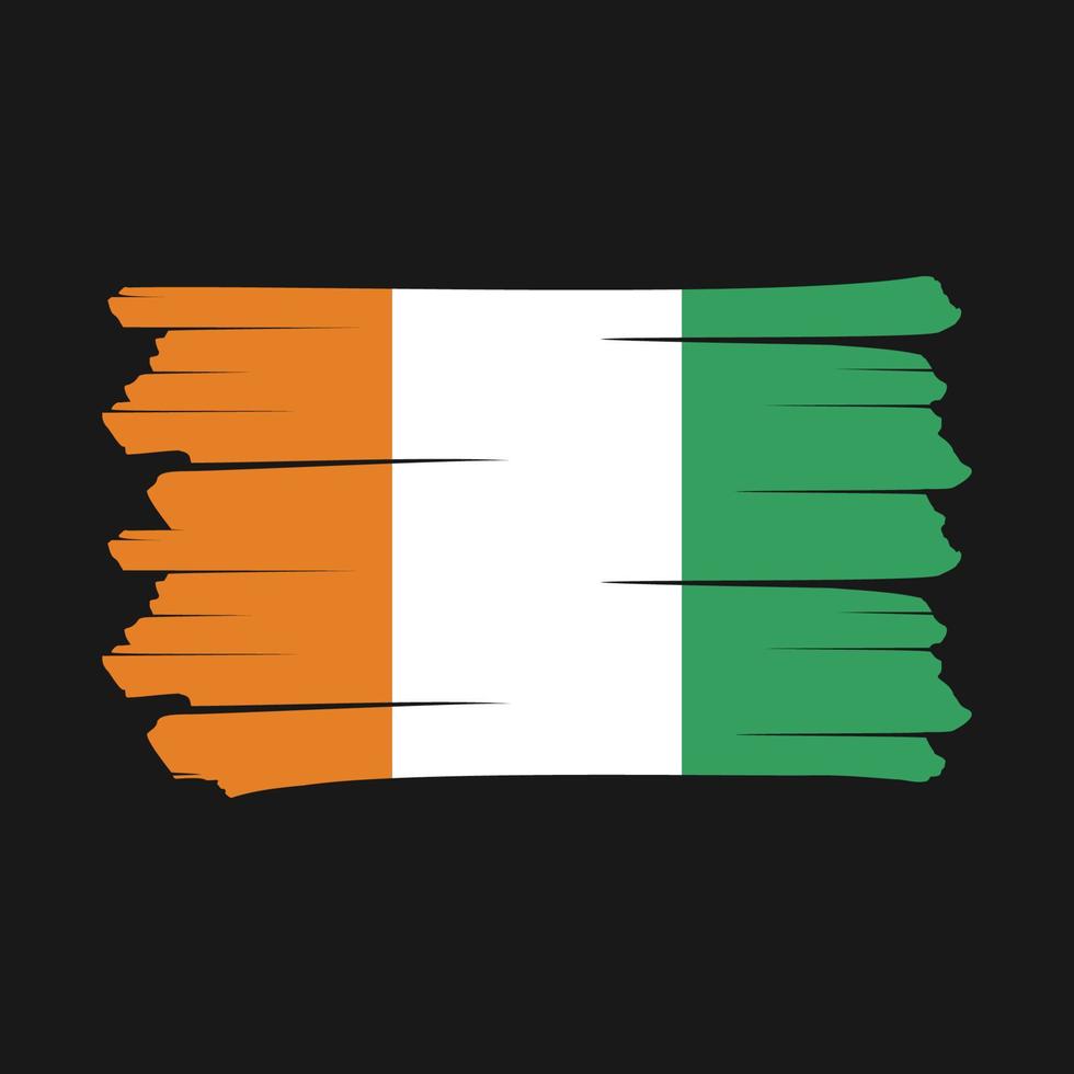 Ivory Coast Flag Brush vector