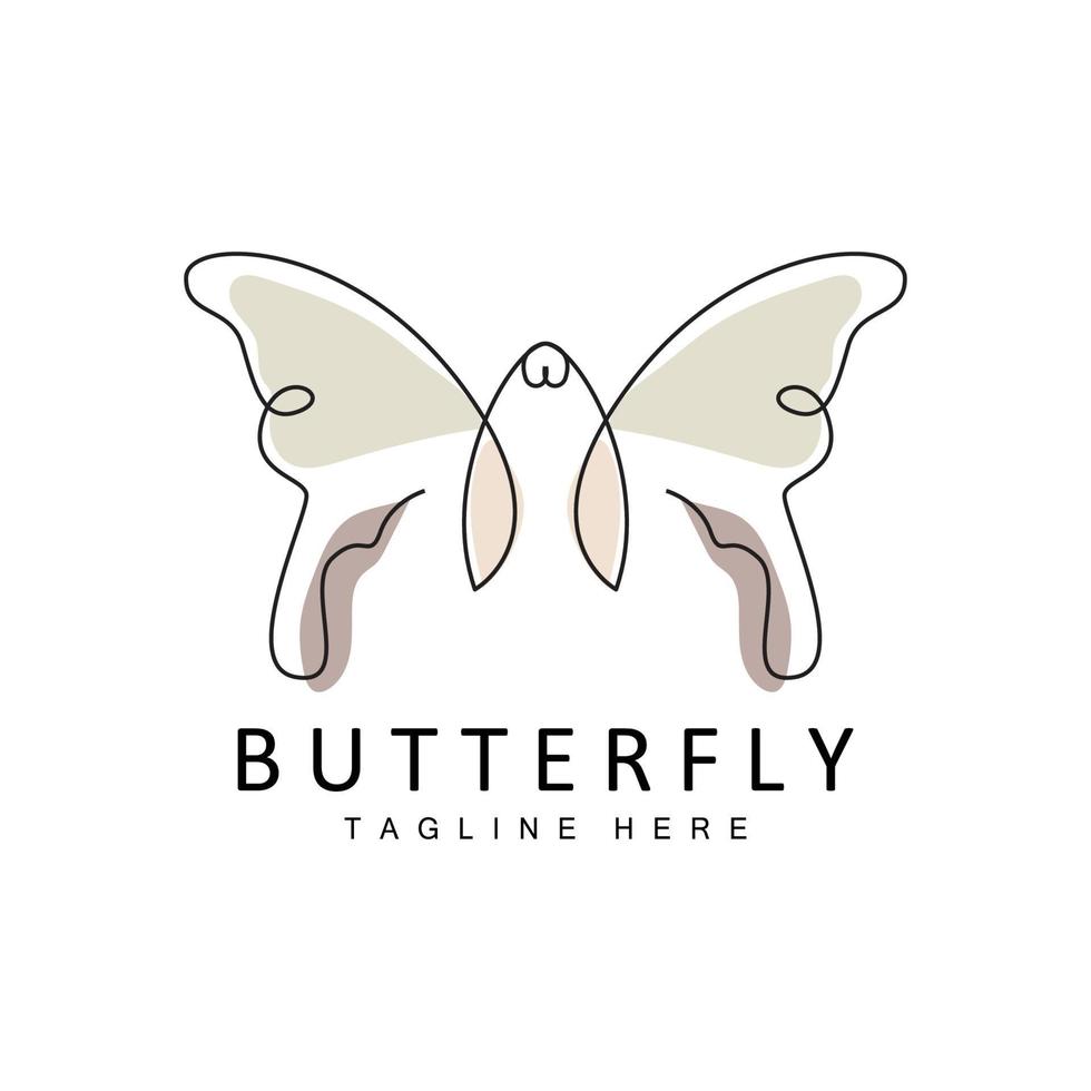 logotipo de mariposa, diseño animal con hermosas alas, animales decorativos, marcas de productos vector