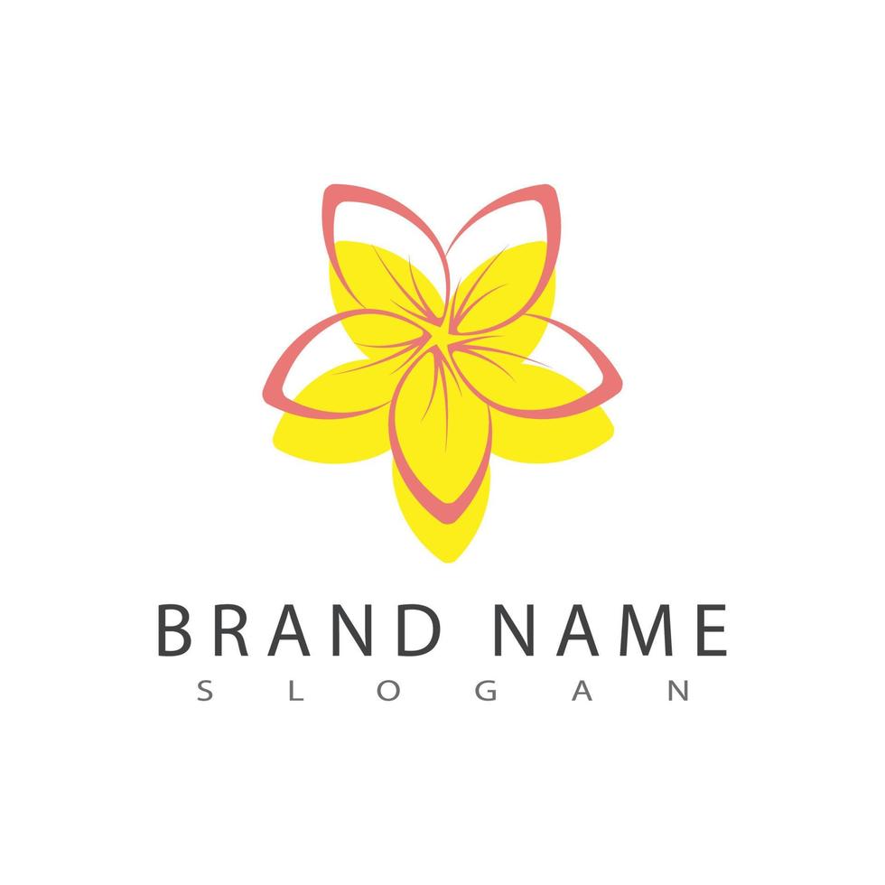 Beauty plumeria icon flowers design illustration symbol vector