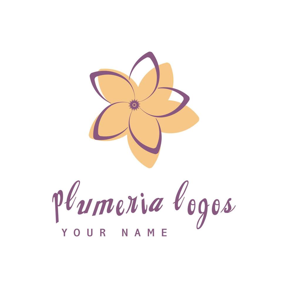 Beauty plumeria icon flowers design illustration symbol vector