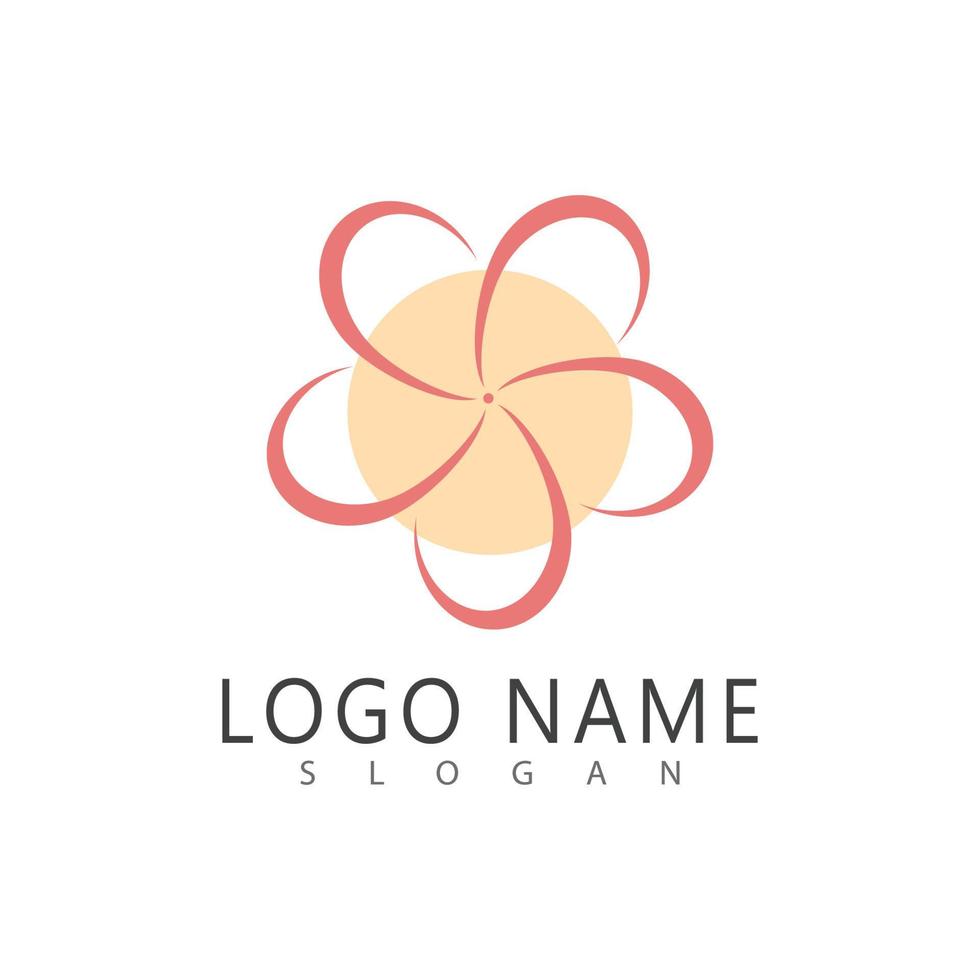 belleza plumeria icono flores diseño ilustración símbolo vector