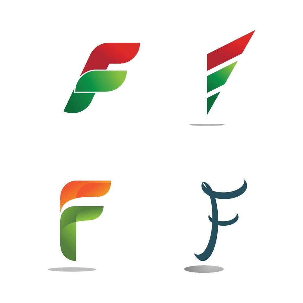 Diseño de plantilla de símbolo de vector de logotipo de letra inicial f