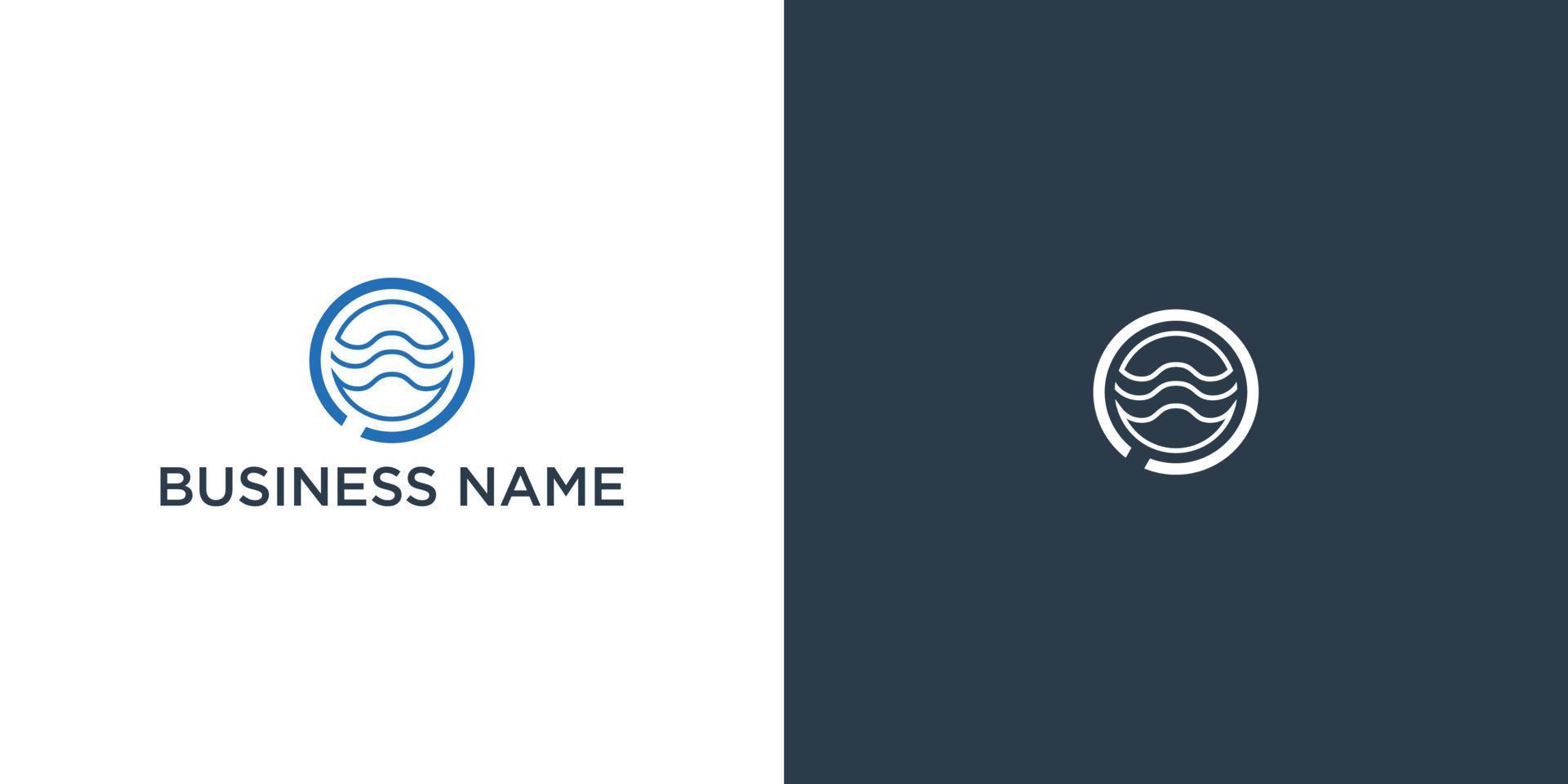 Environment Water Research Logo design vector icon symbol illustration Ocean sea water wave and magnifying research glass and water bubble. Perfect for environment and many creative business services.