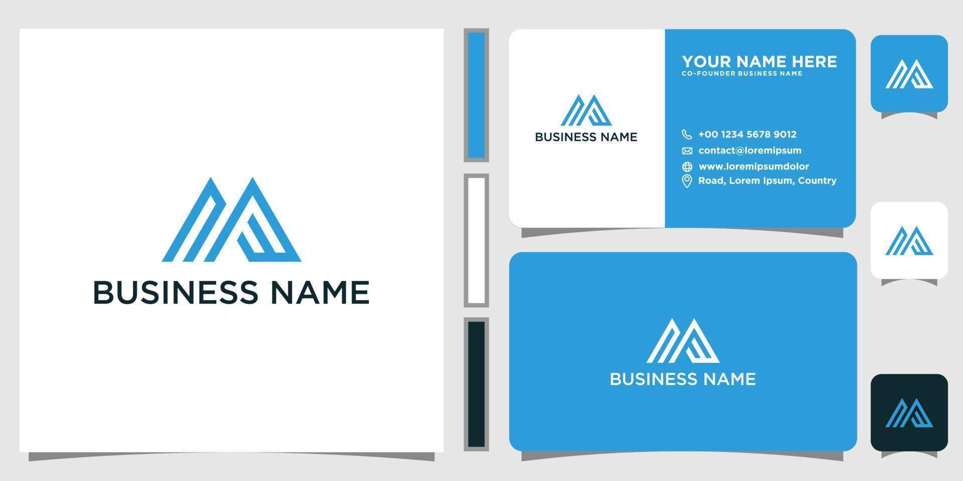 MF logo. MF Letter logo. MF vector logo with business card template