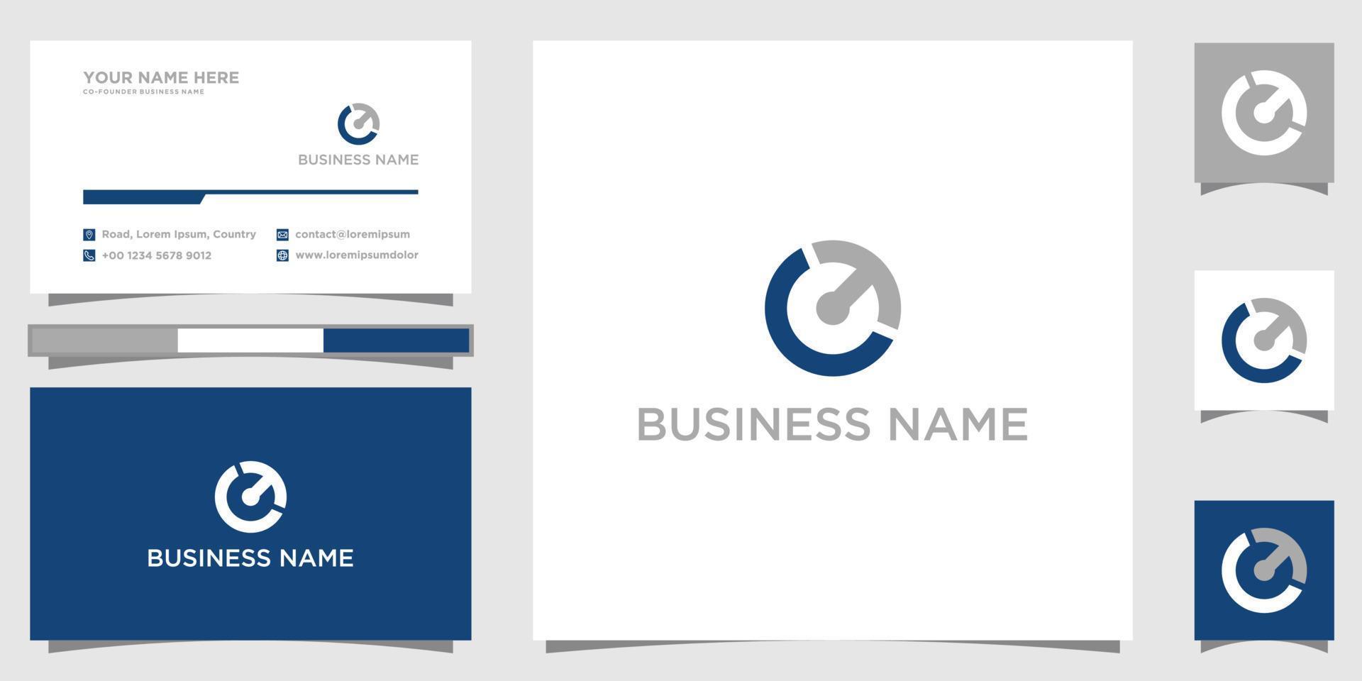 business logo vector - letter C and T with business card template