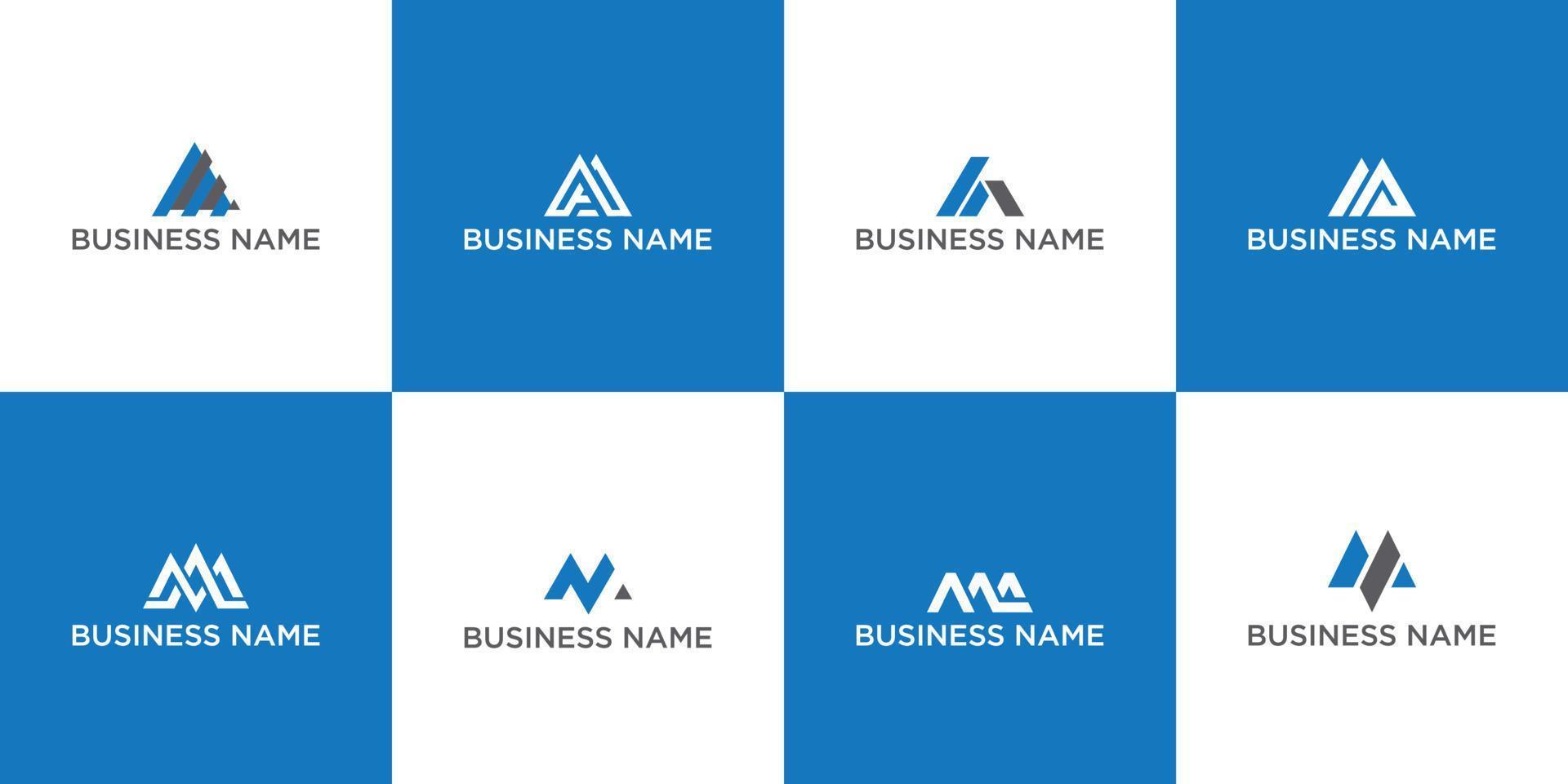 monograma letra mm ma y m logo icono conjunto diseño para negocios de moda deporte edificio simple vector