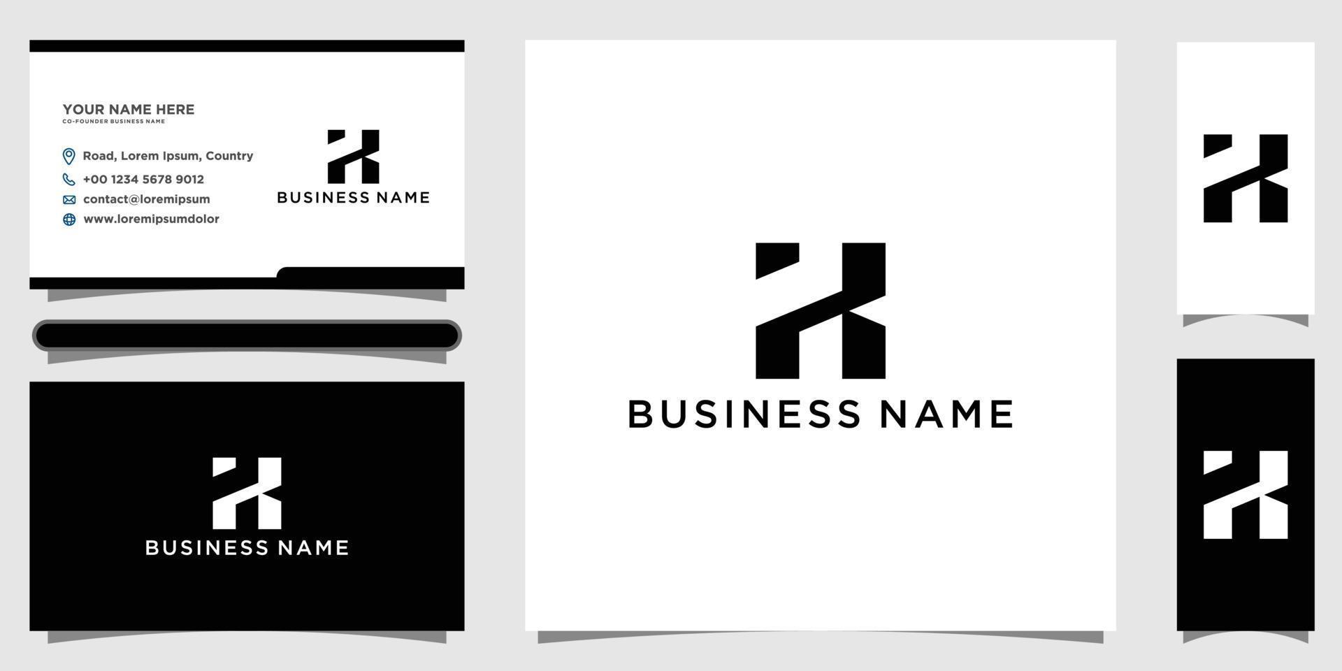 Abstract logo concept, Letter H, Minimal Illustrated vector design with business card