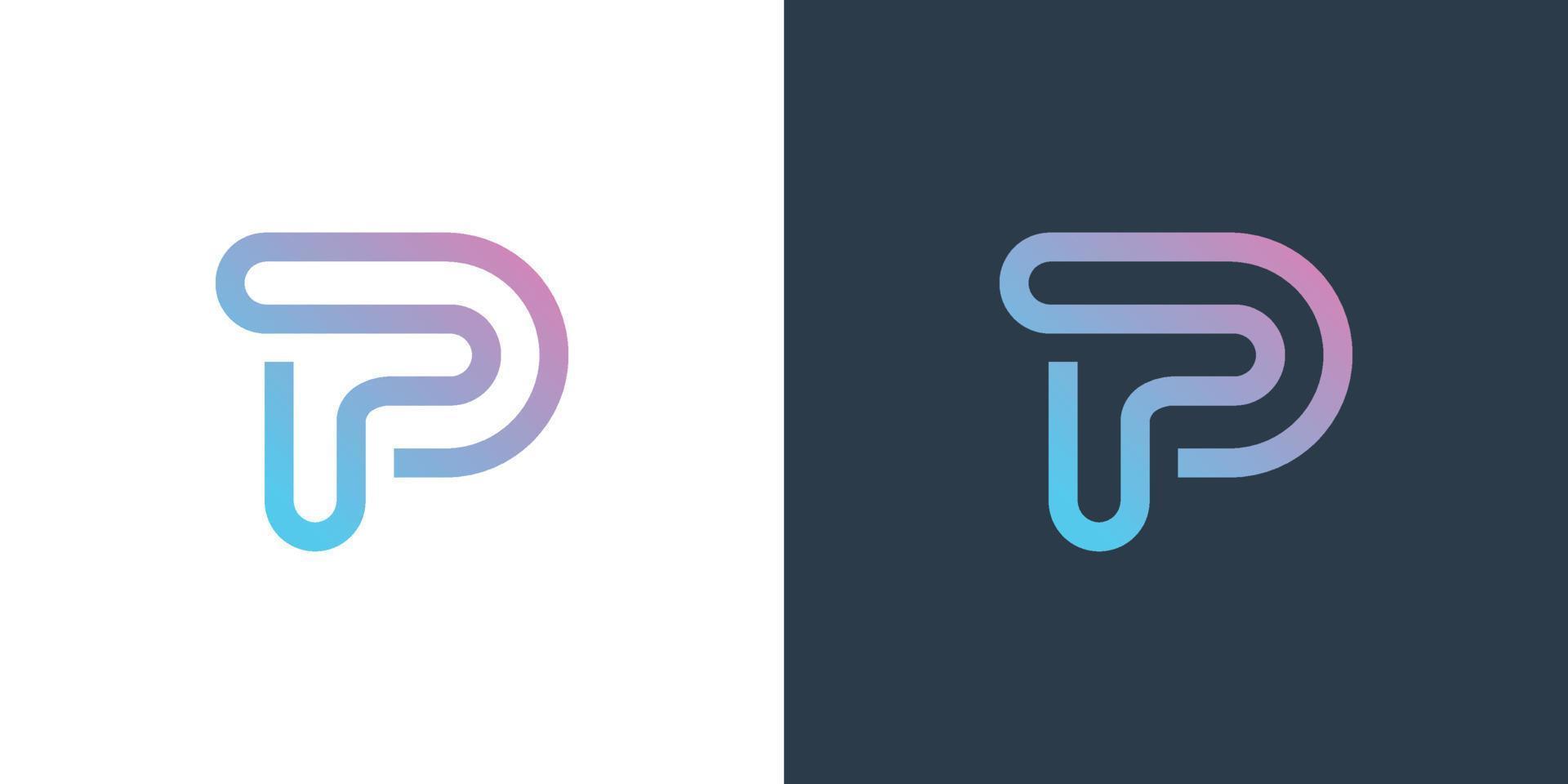 Letter P in futuristic, sophisticated and techy style. A simple but eye-catching logo, vector
