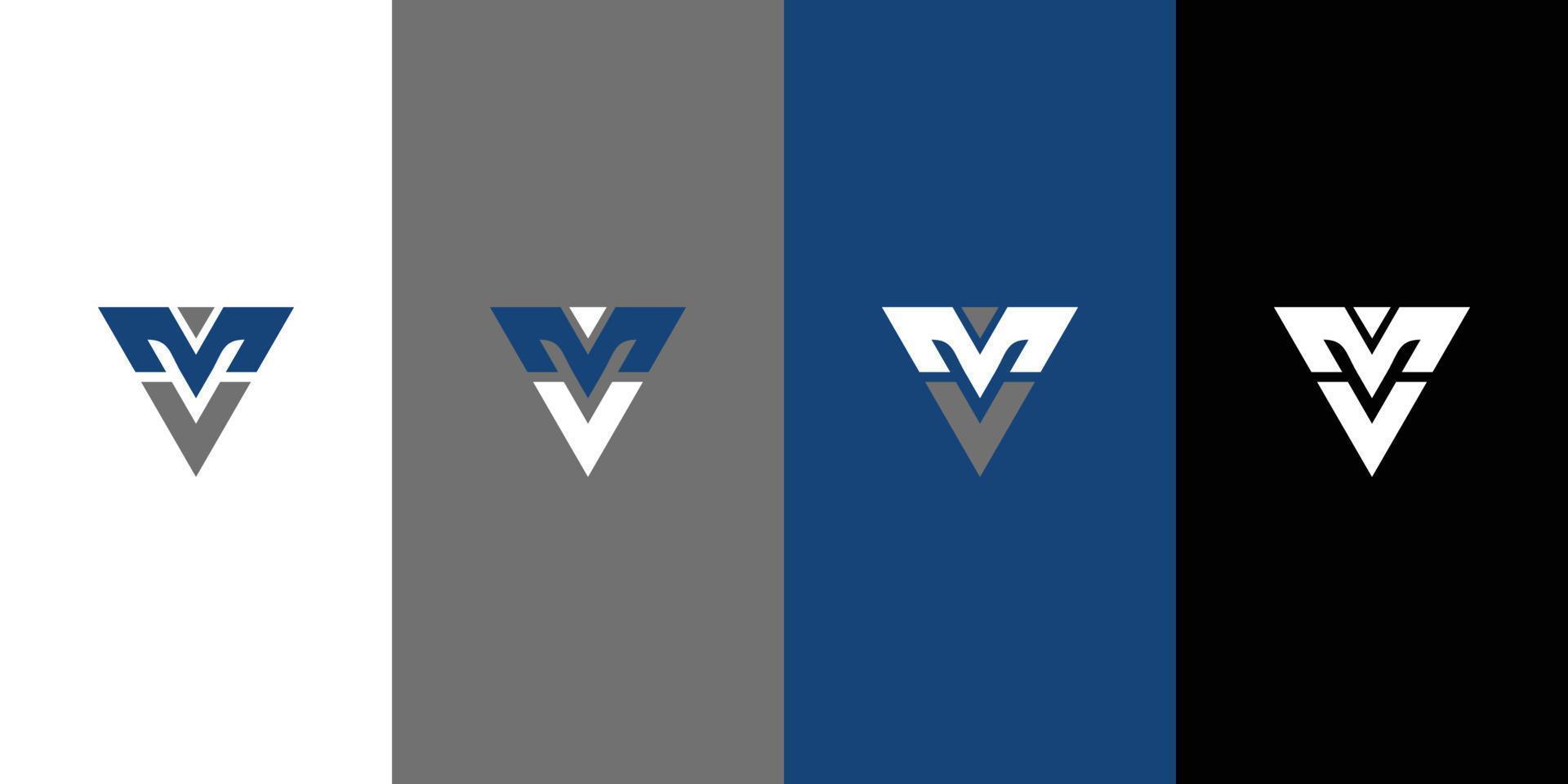 MV or VM initial letter design vector